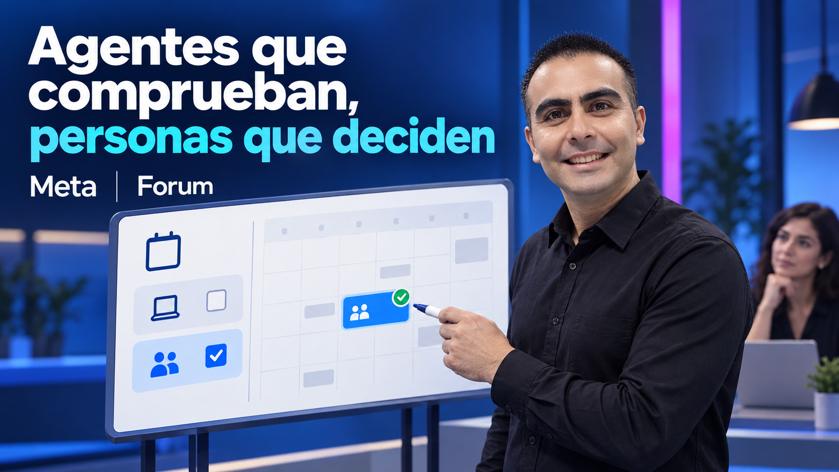 Álvaro revisa dos filtros de calendario en pizarra.