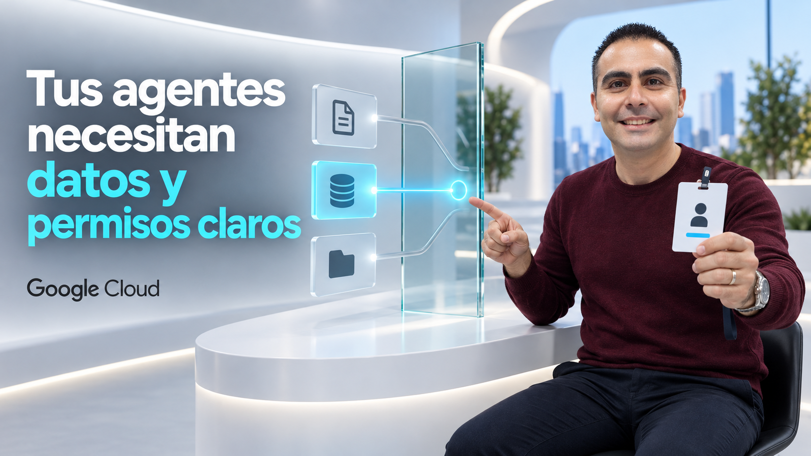 Álvaro junto a conexiones de datos y permisos