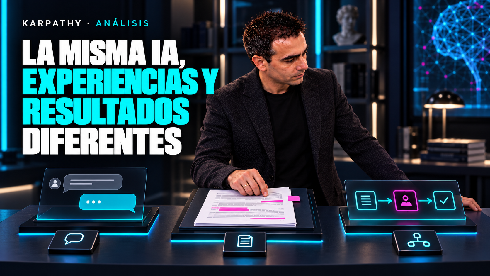 Álvaro compara una consulta, un borrador revisable y un flujo de IA con revisión humana