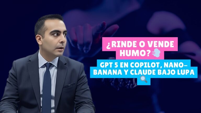 Portada del artículo: Noticias IA 🤖 GPT-5 en Copilot, Nano-Banana y privacidad Claude 🚀 ¿productividad real o humo?