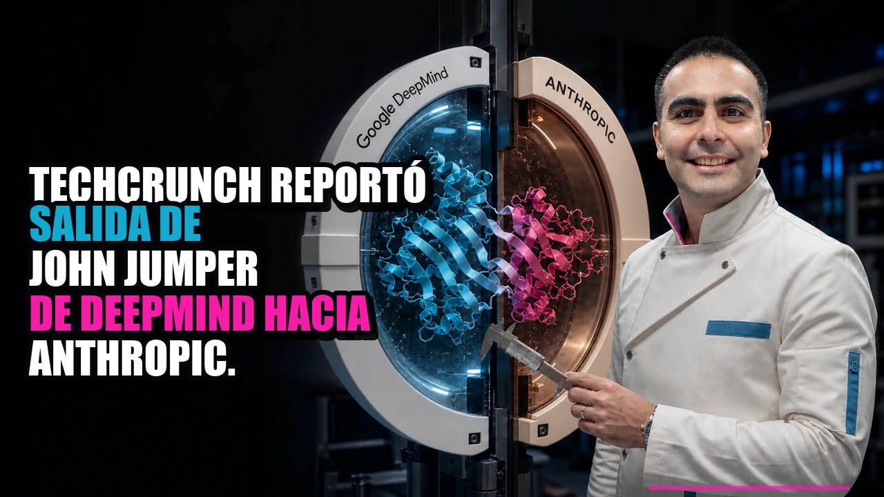 TechCrunch reportó salida de John Jumper de DeepMind hacia Anthropic.