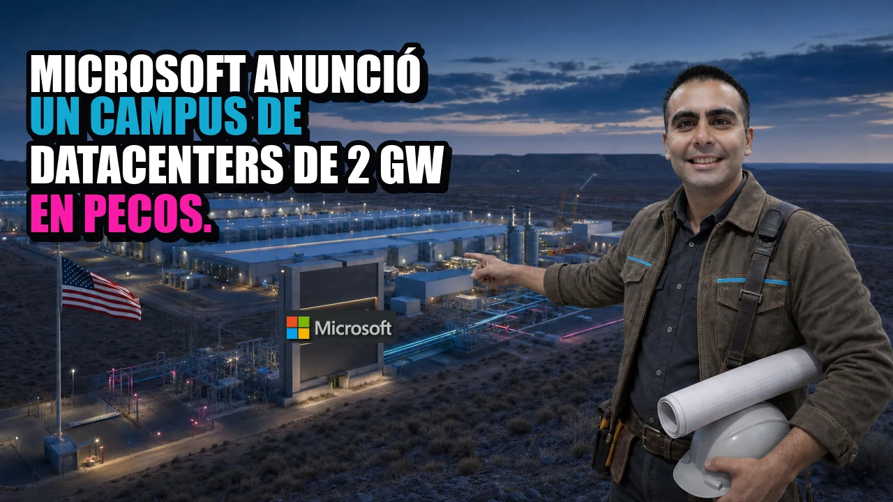 Microsoft anunció un campus de datacenters de 2 GW en Pecos.