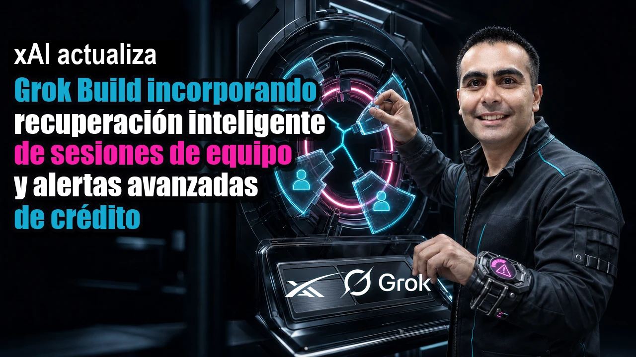 xAI actualiza Grok Build incorporando recuperación inteligente de sesiones de equipo y alertas avanzadas de crédito