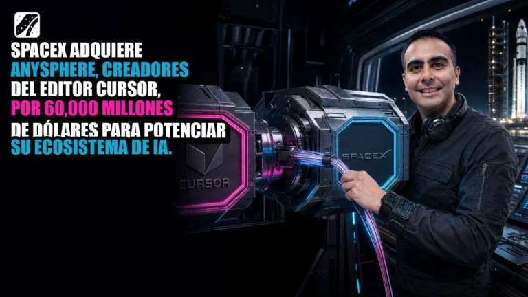 🌌 SpaceX adquiere Anysphere, creadores del editor Cursor, por 60,000 millones de dólares para potenciar su ecosistema de IA