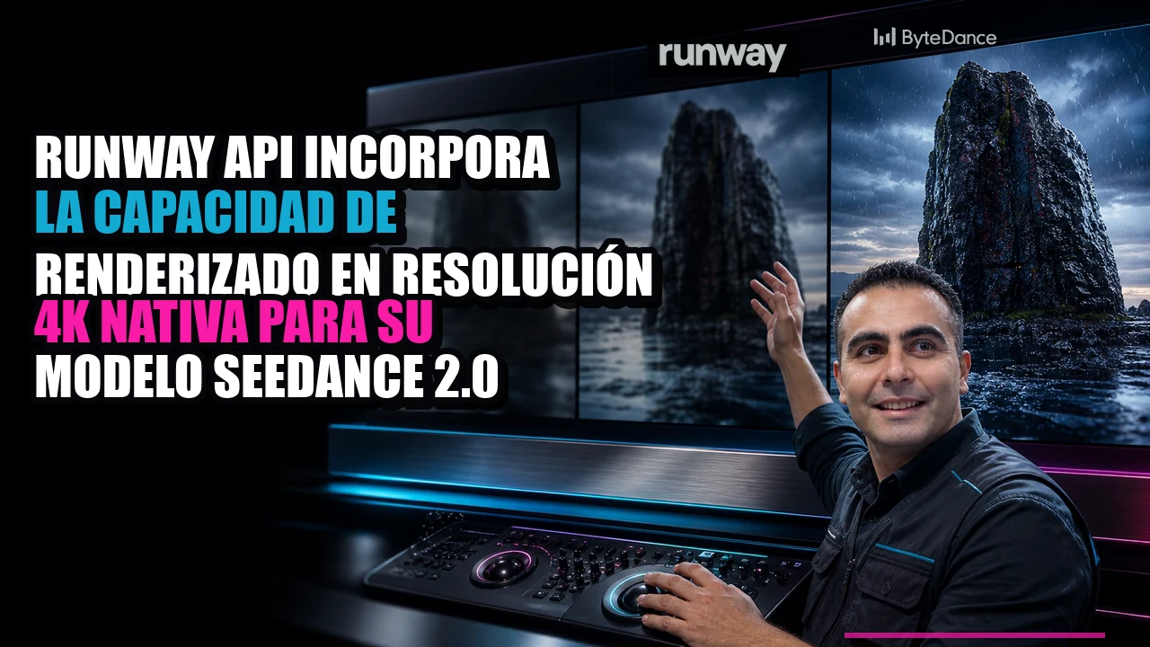 Runway API incorpora la capacidad de renderizado en resolución 4K nativa para su modelo Seedance 2.0