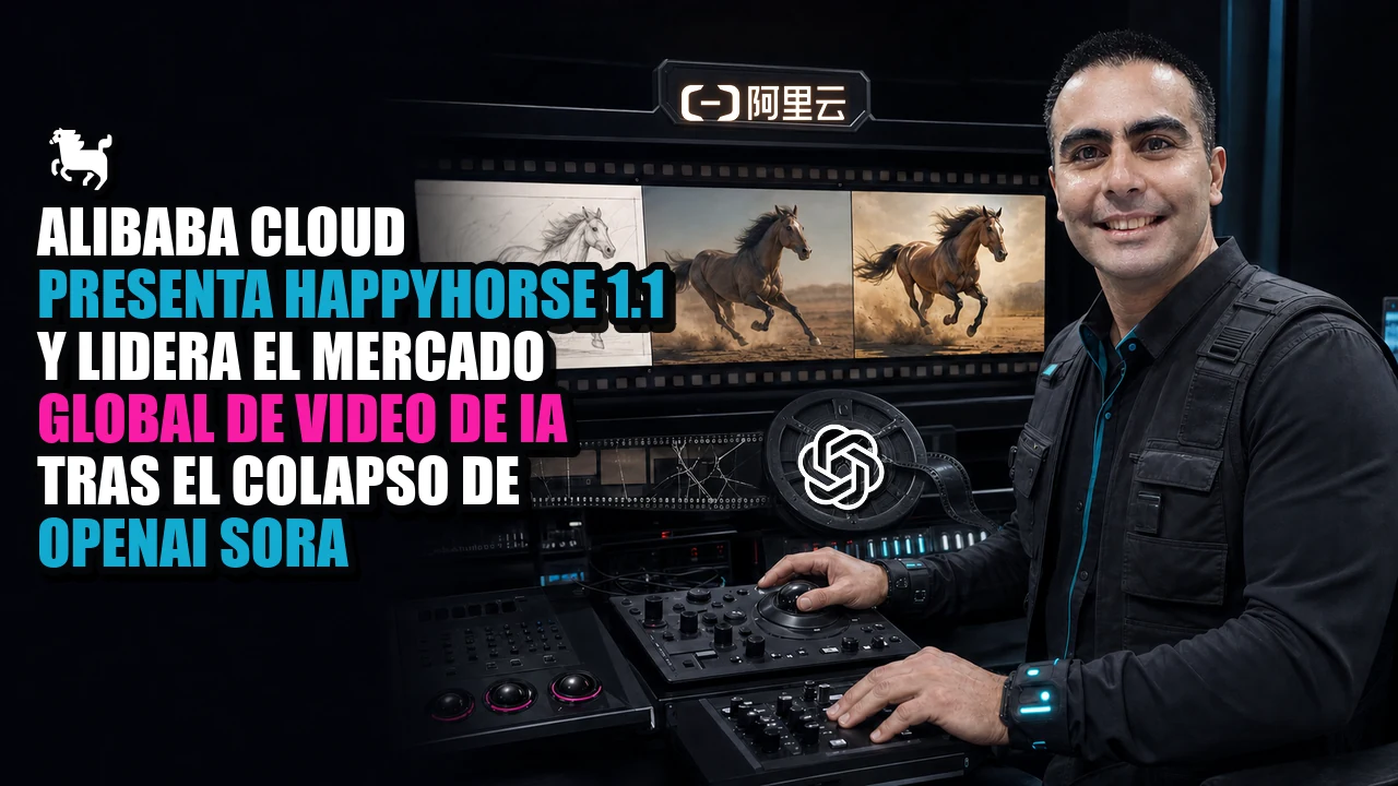 Portada de 🐎 Alibaba Cloud presenta HappyHorse 1.1 y lidera el mercado global de video de IA tras el colapso de OpenAI Sora