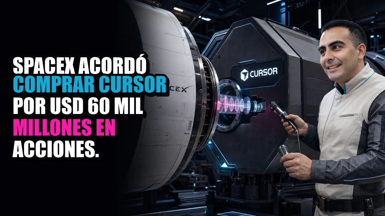 SpaceX acordó comprar Cursor por USD 60 mil millones en acciones.