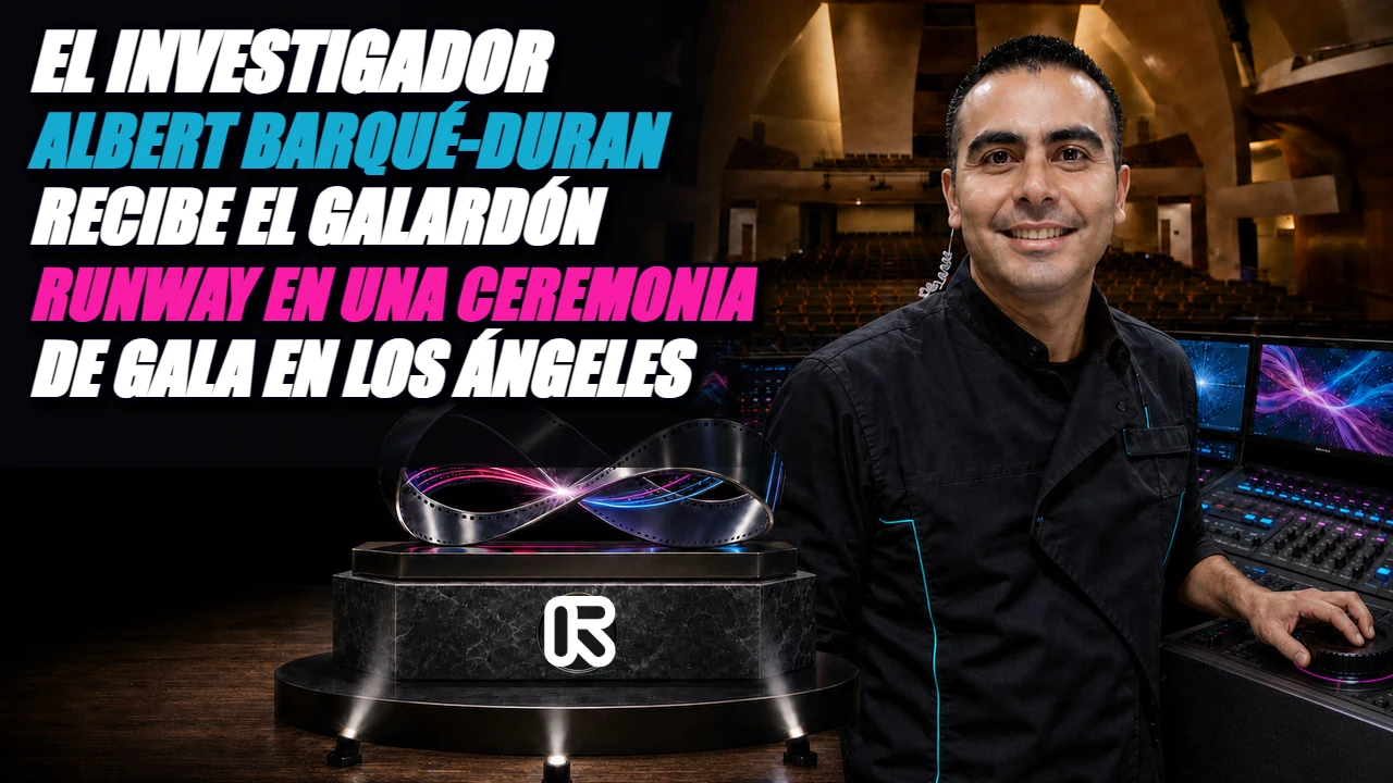 El investigador Albert Barqué-Duran recibe el galardón Runway en una ceremonia de gala en Los Ángeles