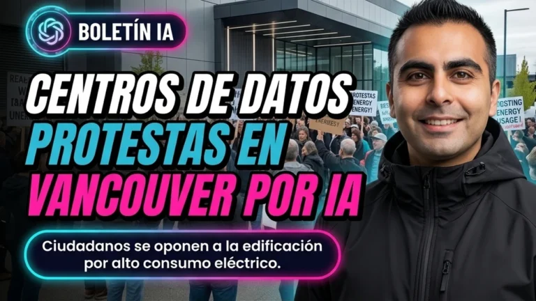 Cientos de ciudadanos protestan en Vancouver contra la edificación de dos centros de procesamiento de datos de IA
