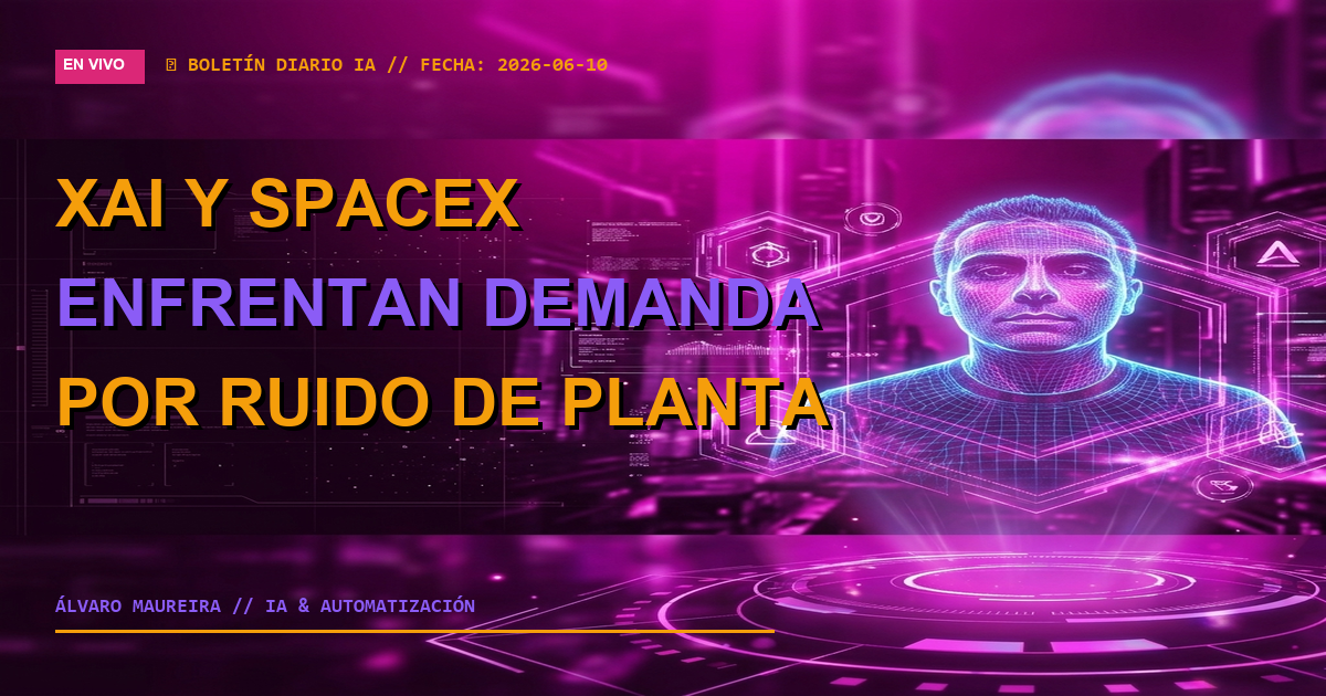 ⚖️ xAI y SpaceX Enfrentan Demanda por Ruido de Planta Eléctrica de Centro de Datos