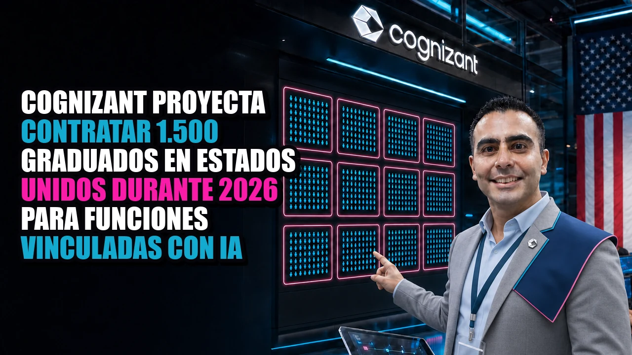 Portada de Cognizant proyecta contratar 1.500 graduados en Estados Unidos durante 2026 para funciones vinculadas con IA