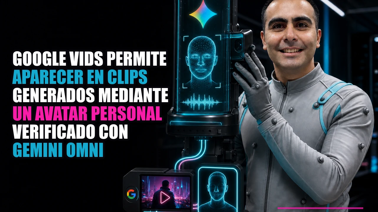 Portada de Google Vids permite aparecer en clips generados mediante un avatar personal verificado con Gemini Omni