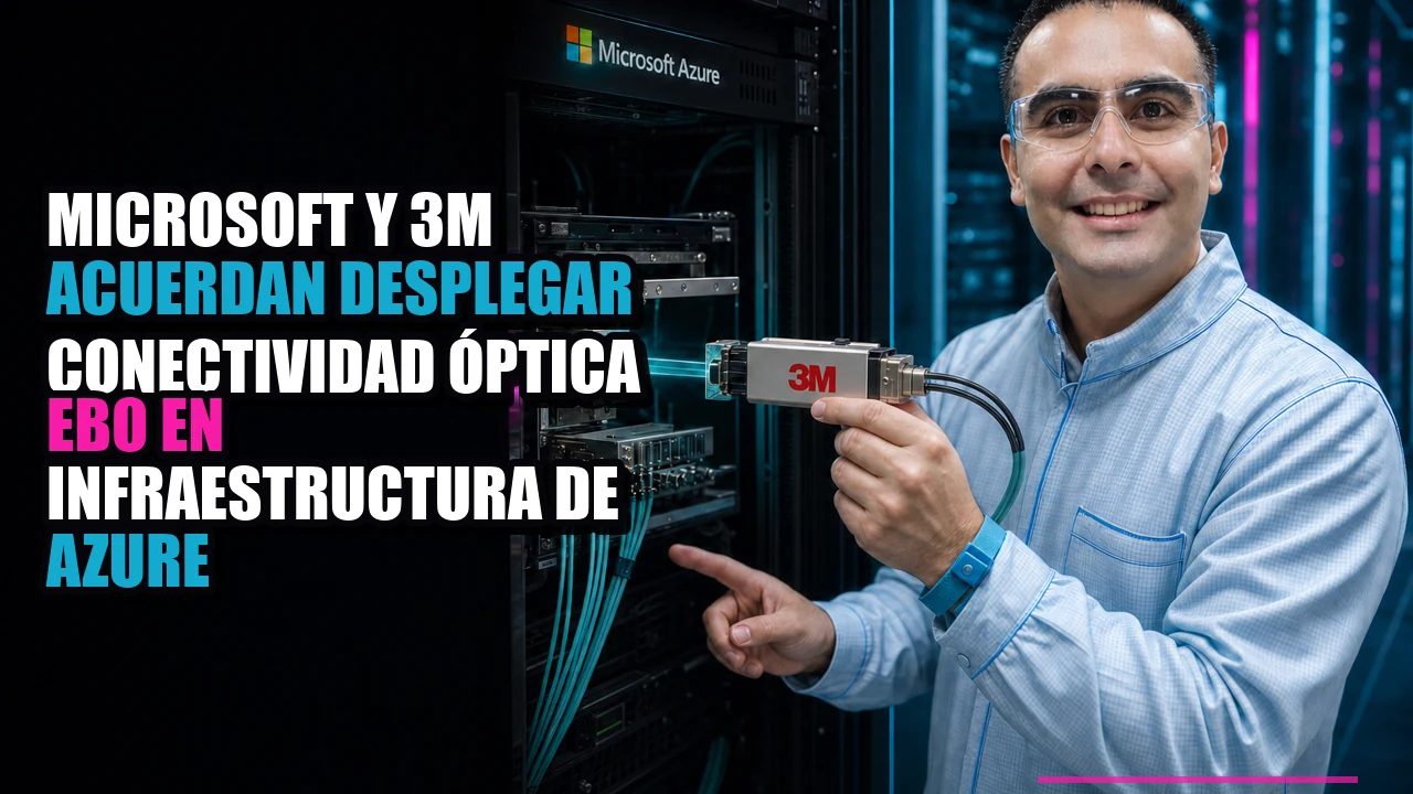 Portada de Microsoft y 3M acuerdan desplegar conectividad óptica EBO en infraestructura de Azure