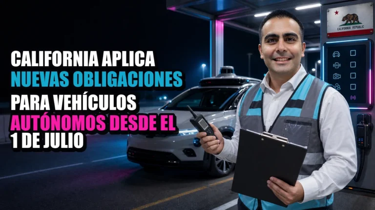 California aplica nuevas obligaciones para vehículos autónomos desde el 1 de julio