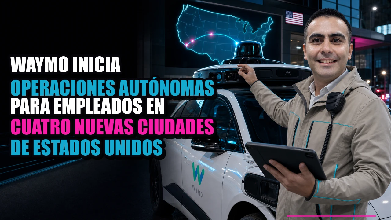 Portada de Waymo inicia operaciones autónomas para empleados en cuatro nuevas ciudades de Estados Unidos