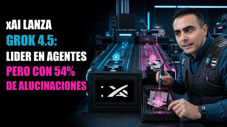 xAI lanza Grok 4.5: lider en agentes pero con 54% de alucinaciones