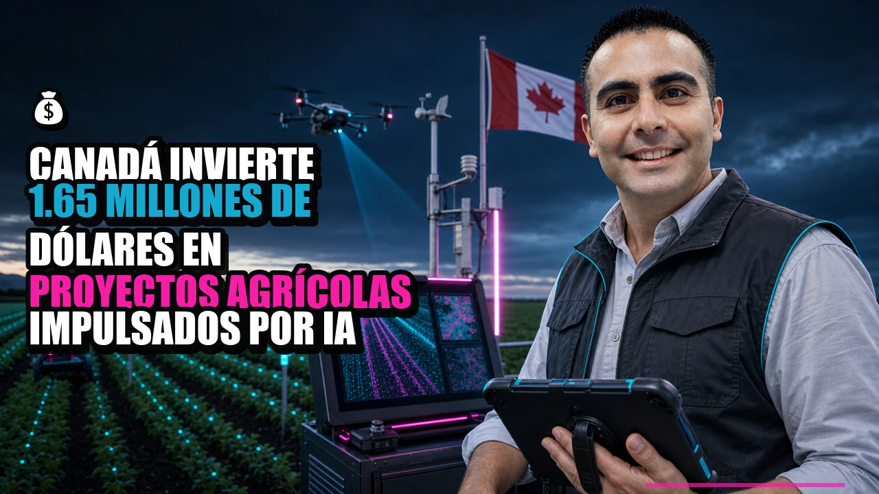 💰 Canadá invierte 1.65 millones de dólares en proyectos agrícolas impulsados por IA
