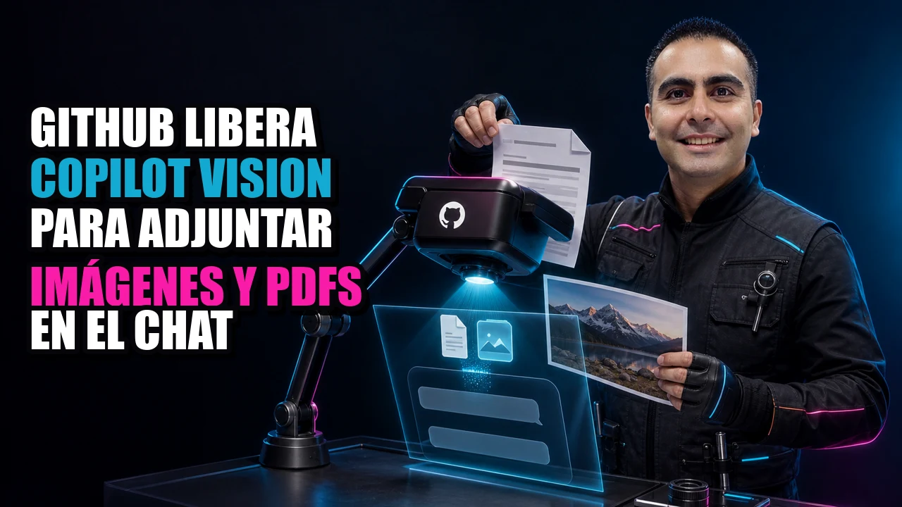 GitHub libera Copilot Vision para adjuntar imágenes y PDFs en el chat