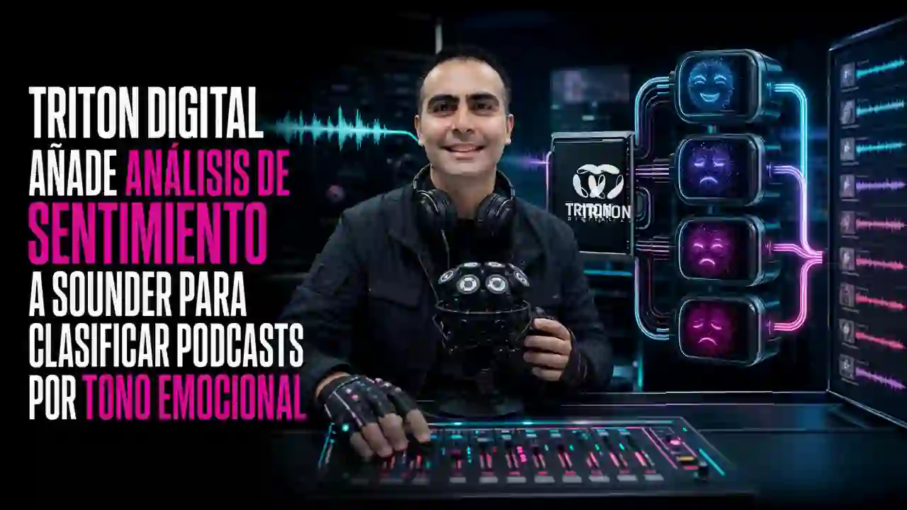 Portada de Triton Digital añade análisis de sentimiento a Sounder para clasificar podcasts por tono emocional