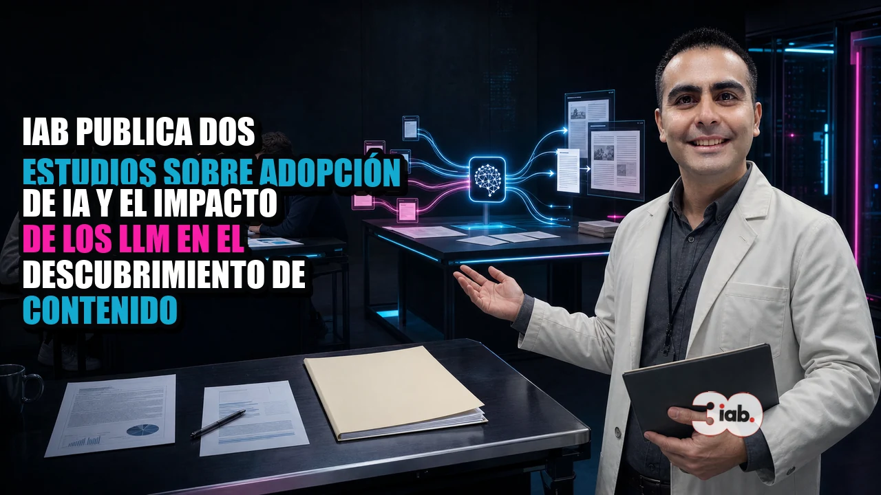 Portada de IAB publica dos estudios sobre adopción de IA y el impacto de los LLM en el descubrimiento de contenido