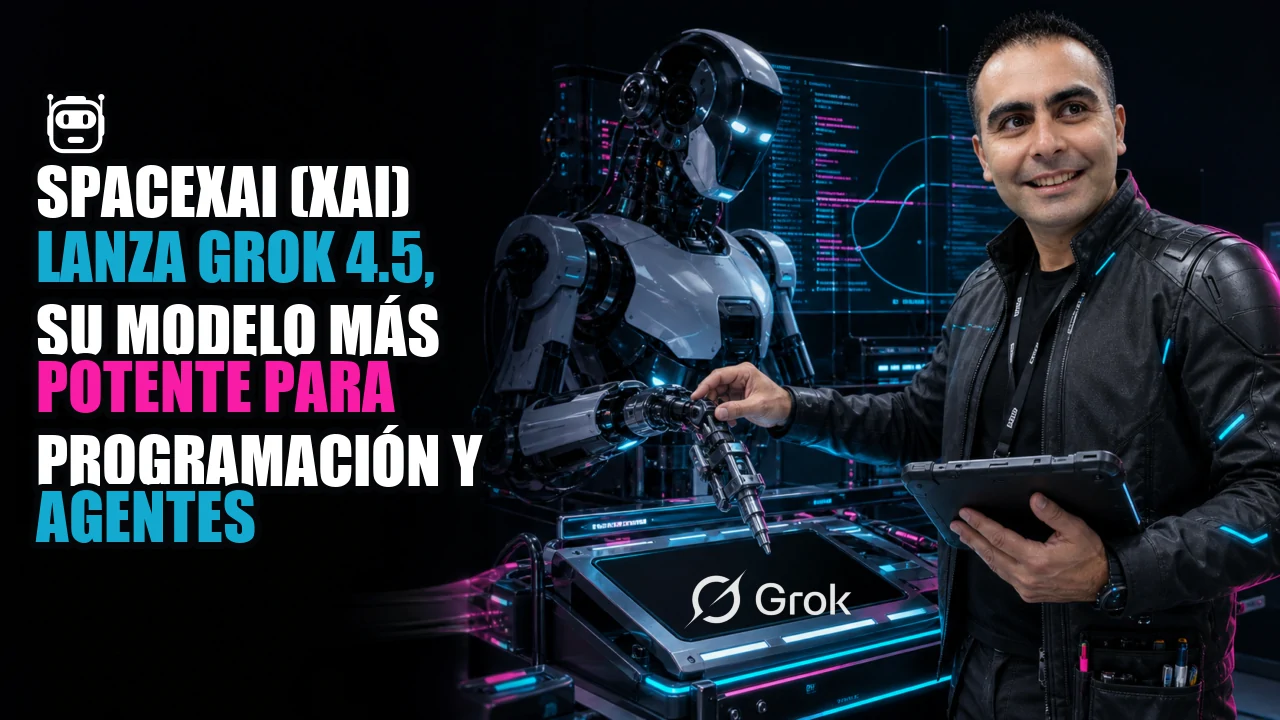 🤖 SpaceXAI (xAI) lanza Grok 4.5, su modelo más potente para programación y agentes