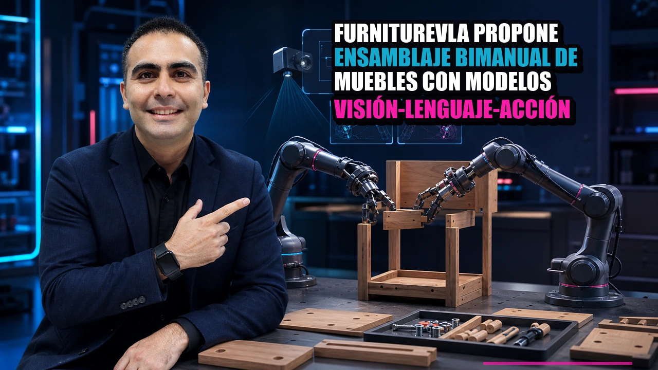 FurnitureVLA propone ensamblaje bimanual de muebles con modelos visión-lenguaje-acción