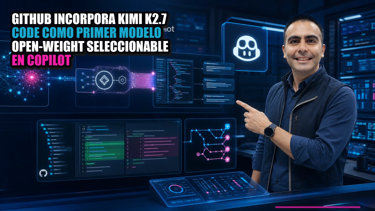 GitHub incorpora Kimi K2.7 Code como primer modelo open-weight seleccionable en Copilot