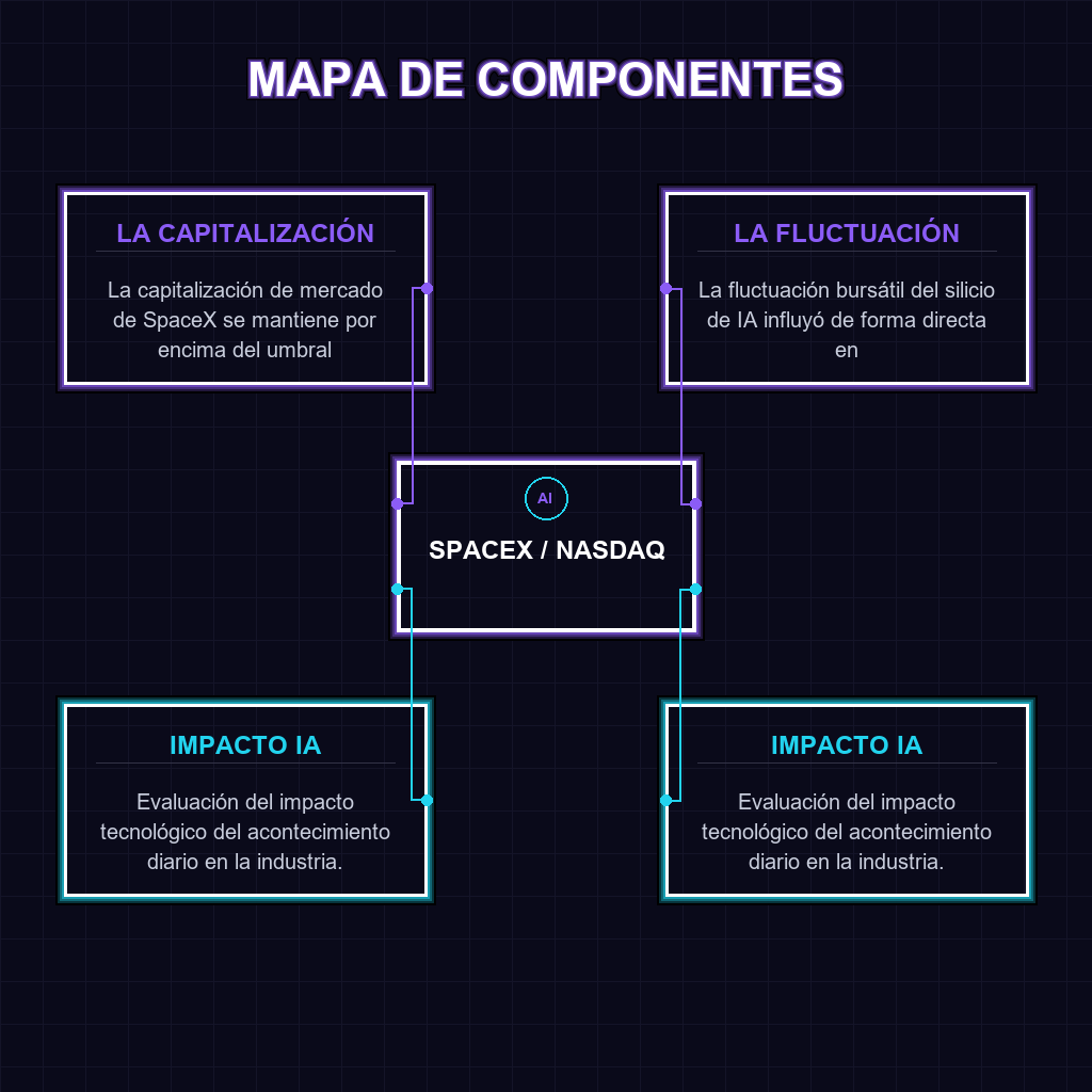 ✦ ✦ MAPA DE RELACIONES: ESTRUCTURA Y ACTORES EN SPACEX / NASDAQ