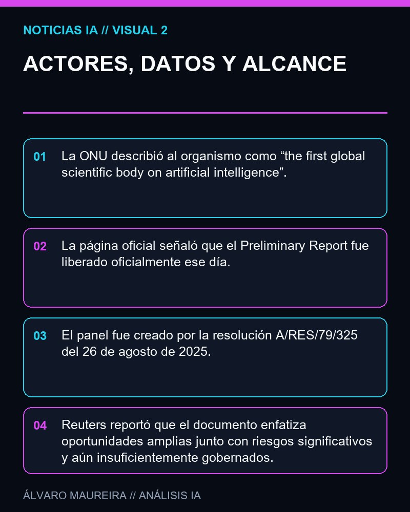 ACTORES, DATOS Y ALCANCE - La ONU publica el informe preliminar de su Panel Científico Internacional sobre IA