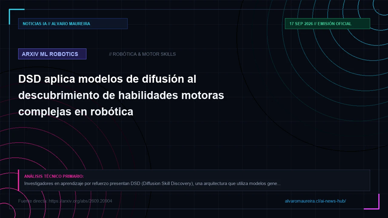 DSD aplica modelos de difusión al descubrimiento de habilidades motoras complejas en robótica